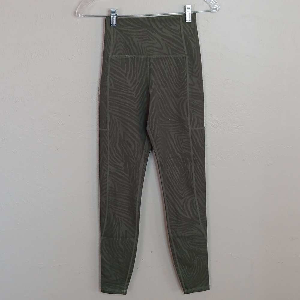 Glyder Green Printed Leggings Size XS